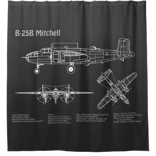 B-25B Mitchell Doolittle - Airplane Blueprint PD (Front)