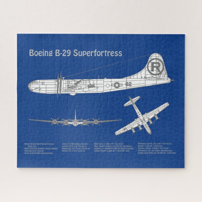 B-29 Superfortress - Airplane Blueprint Plans ABD Jigsaw Puzzle (Horizontal)