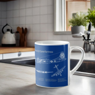 B-29 Superfortress - Airplane Blueprint Plans AD Coffee Mug