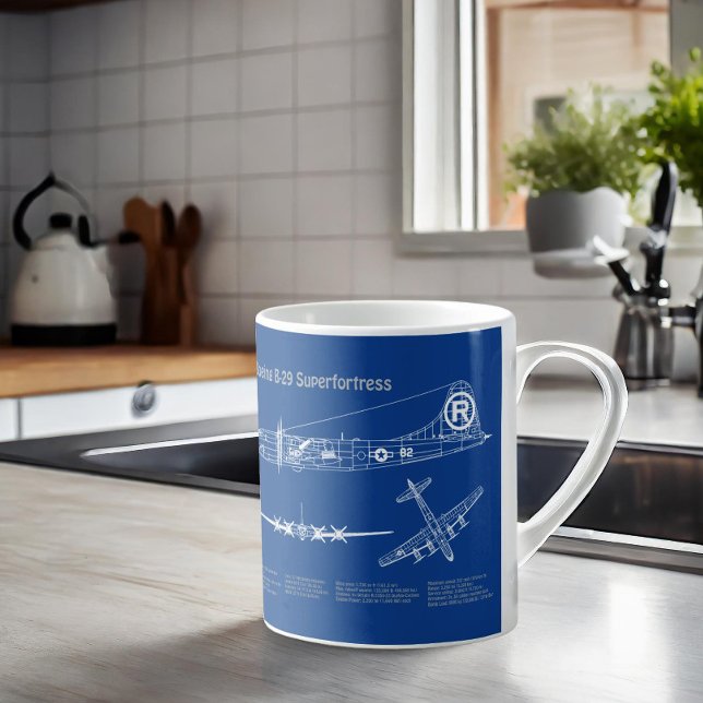 B-29 Superfortress - Airplane Blueprint Plans AD Coffee Mug (Creator Uploaded)