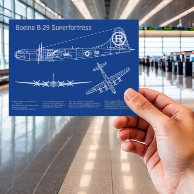 B-29 Superfortress - Airplane Blueprint Plans AD Postcard (Creator Uploaded)