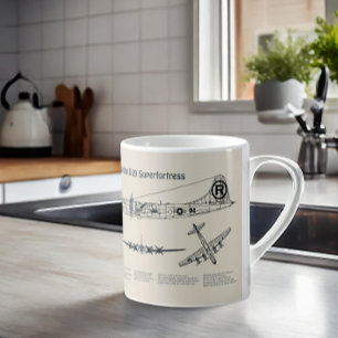 B-29 Superfortress - Airplane Blueprint Plans SD Coffee Mug