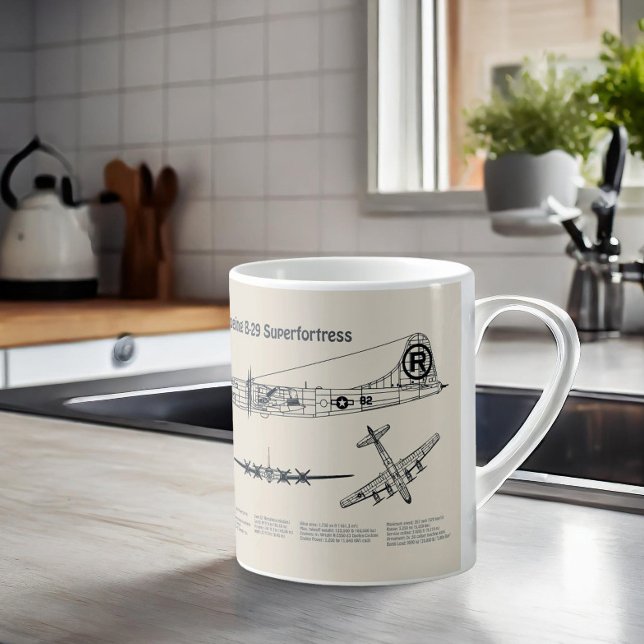 B-29 Superfortress - Airplane Blueprint Plans SD Coffee Mug (Creator Uploaded)
