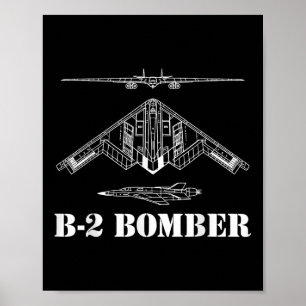 B-2 Bomber Aircraft Schematic Military Stealth Bom Poster