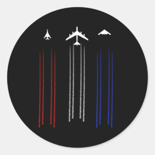 B-2 Spirit B-1 Lancer B-52 Bomber Airplane Classic Round Sticker