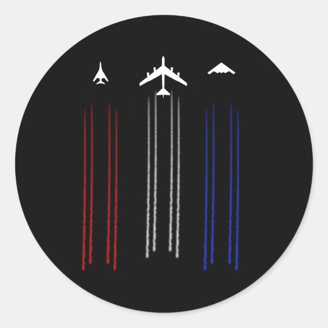 B-2 Spirit B-1 Lancer B-52 Bomber Airplane Classic Round Sticker (Front)