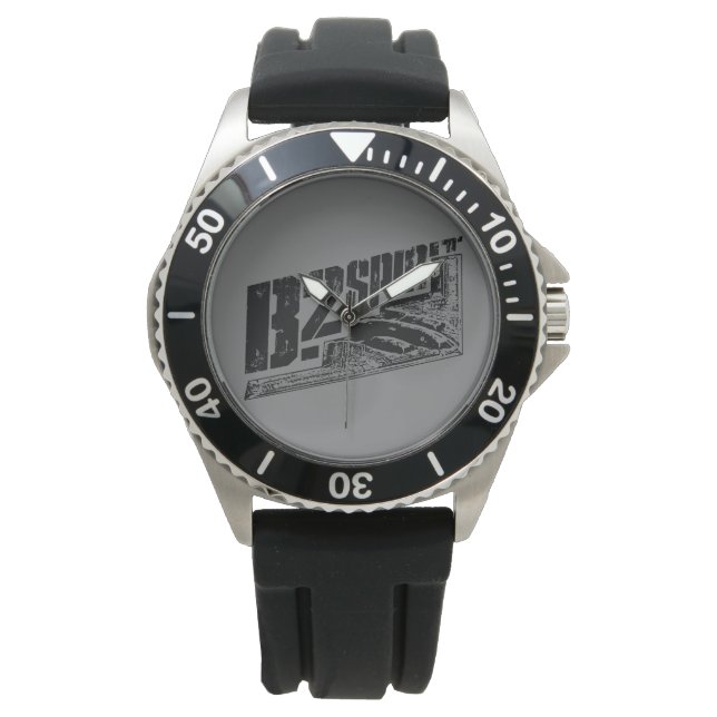 B-2 Spirit Crown Protector Black Rubber Watch (Front)