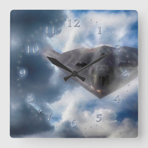 B-2 Spirit Stealth Bomber GHOST MAKER Square Wall Clock