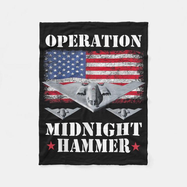 B-2 Stealth Jet Shirt Operation Midnight Hammer  Fleece Blanket (Front)