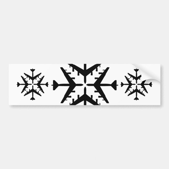 B-52 Aircraft Snowflake Bumper Sticker (Front)