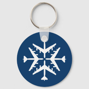 B-52 Aircraft Snowflake Keychain