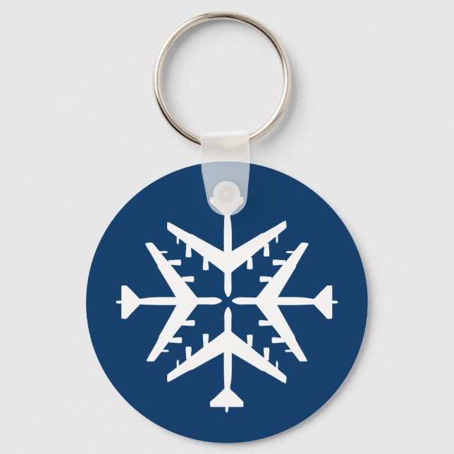 B-52 Aircraft Snowflake Keychain (Front)