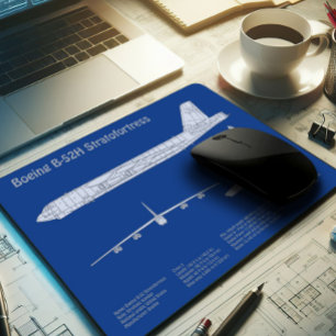 B-52 Stratofortress - Airplane Blueprint Plans ABD Mouse Pad