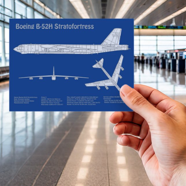 B-52 Stratofortress - Airplane Blueprint Plans ABD Postcard (Creator Uploaded)