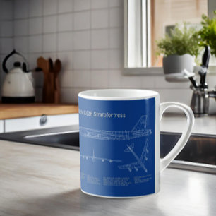 B-52 Stratofortress - Airplane Blueprint Plans AD Coffee Mug