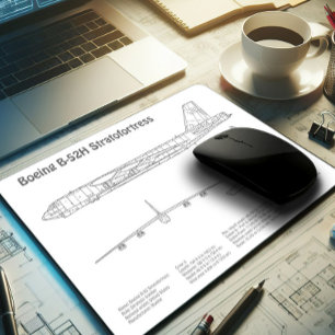 B-52 Stratofortress - Airplane Blueprint Plans BD Mouse Pad