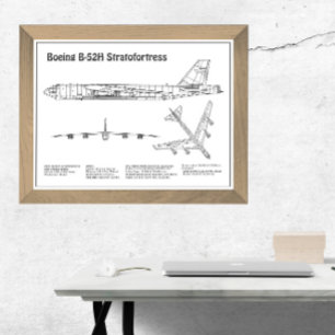 B-52 Stratofortress - Airplane Blueprint Plans BD Photo Print