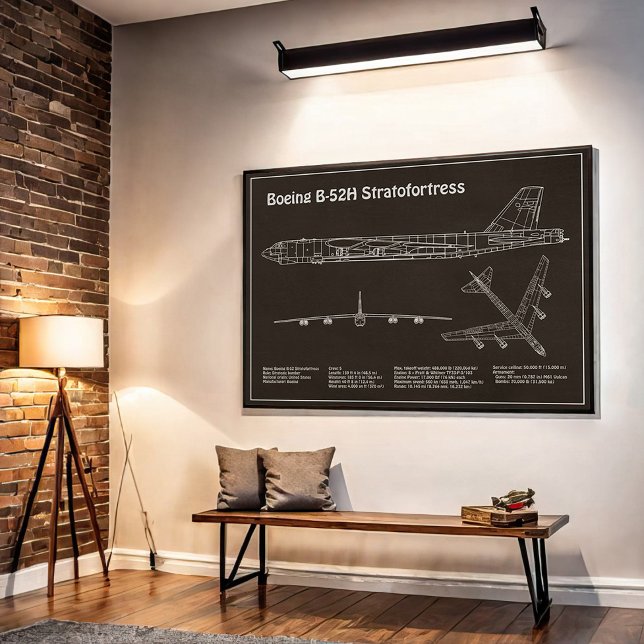 B-52 Stratofortress - Airplane Blueprint Plans PD Poster (Creator Uploaded)