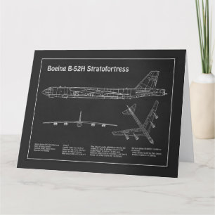 B-52 Stratofortress - Airplane Blueprint Plans PD Thank You Card