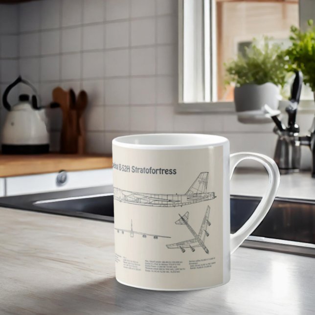B-52 Stratofortress - Airplane Blueprint Plans SD Coffee Mug (Creator Uploaded)