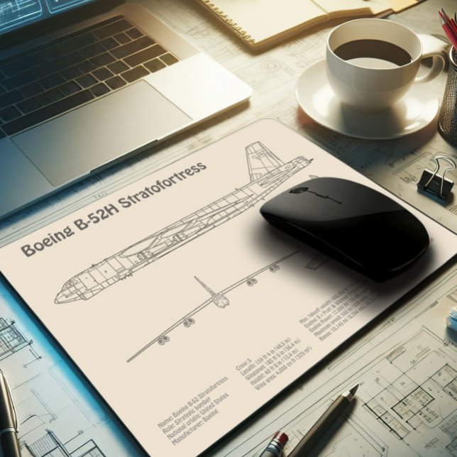 B-52 Stratofortress - Airplane Blueprint Plans SD Mouse Pad (Creator Uploaded)