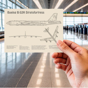 B-52 Stratofortress - Airplane Blueprint Plans SD Postcard