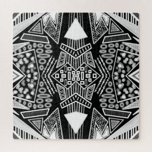 B And W Runway Fashion Inspired Pattern Jigsaw Puzzle