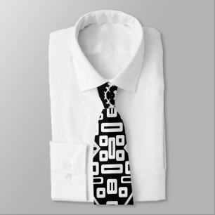 B And W Runway Fashion Inspired Pattern Neck  Tie