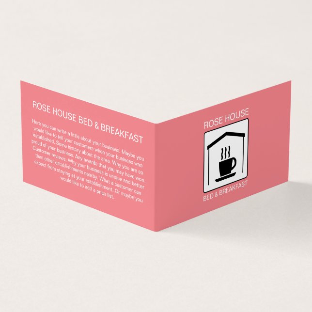 B&B Logo, Bed & Breakfast Accommodation Detailed Business Card (Outside)