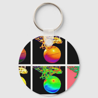 B-Ball Basketball Hoops Pop Art Keychain