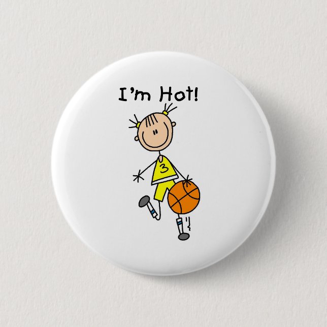 B-Ball I'm Hot 2 Inch Round Button (Front)