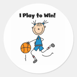 B-Ball Play to Win Classic Round Sticker