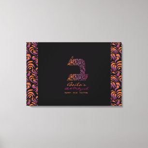 B Bet Hebrew Letter Bat Mitzvah Sign-In Board Canvas Print