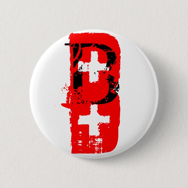 B+ Blood Type Button (Front)