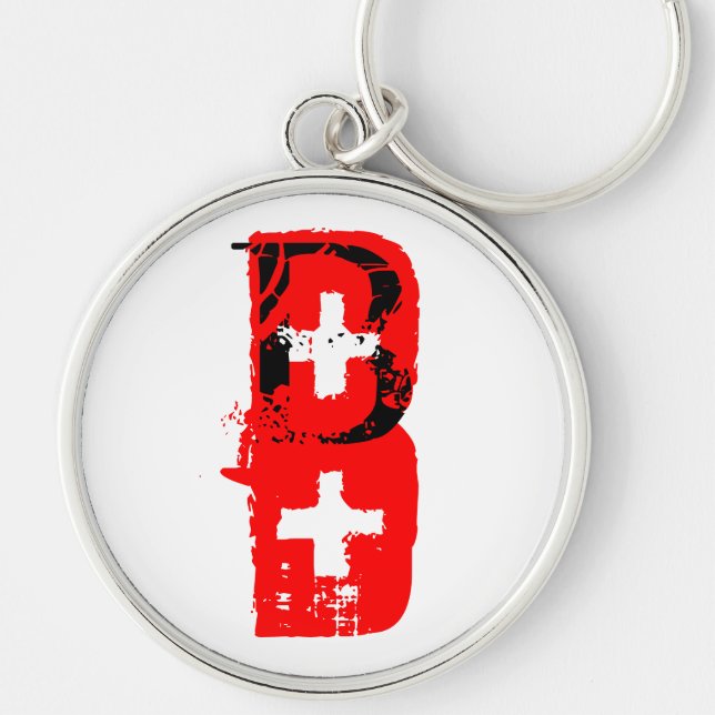 B+ Blood Type Keychain (Front)