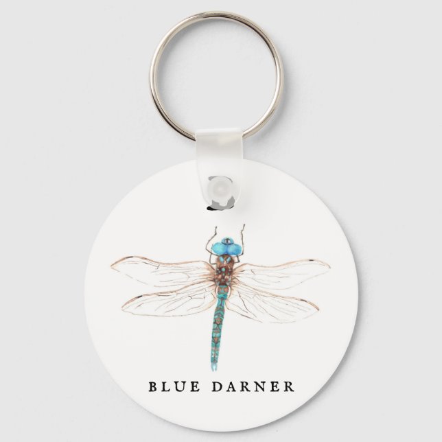 "B" Blue Darner  Keychain (Front)