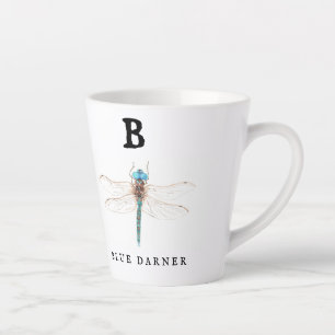 "B" Blue Darner Latte Mug