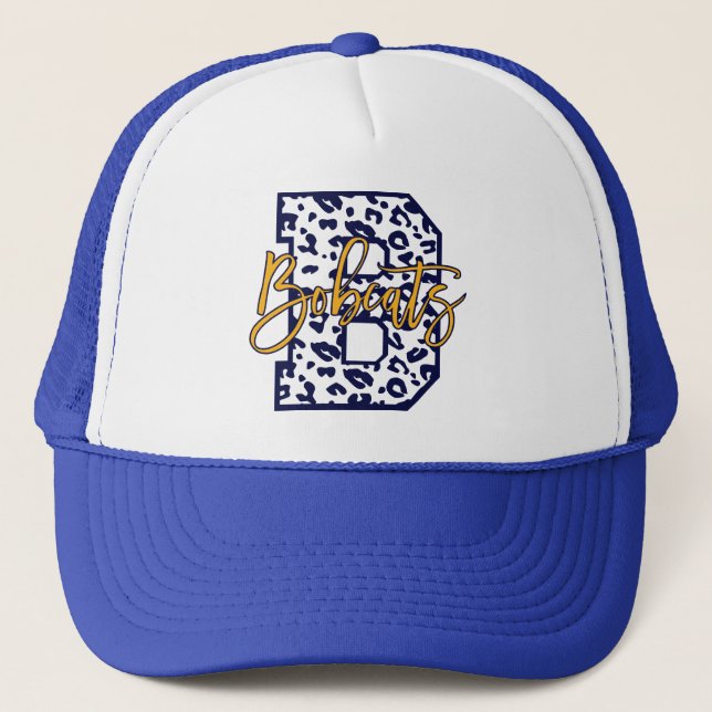 B Bobcats blue and white Trucker Hat (Front)