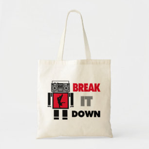 B Boy Boombox Robot Break It Down Tote Bag