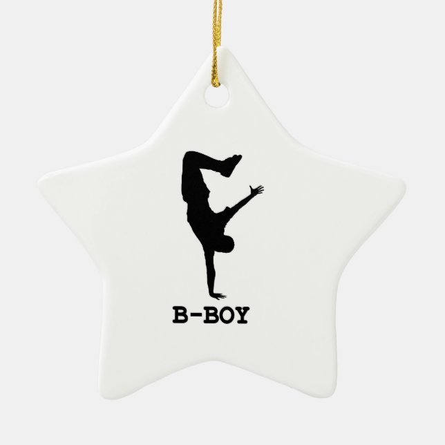 B Boy Ceramic Ornament (Front)