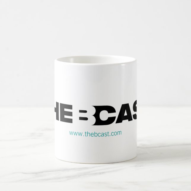 B-Cast Logo Mug with Teal URL (Center)