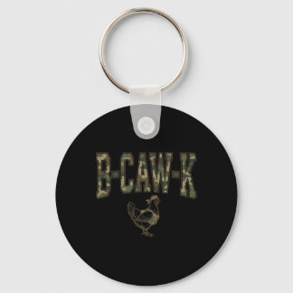 B-caw-k Funny Chicken Military Camo Army Soldier T Keychain