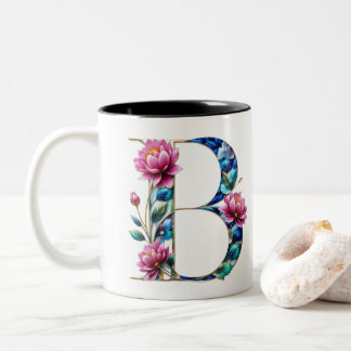 B Coffee Mug – Floral Design for Gifting