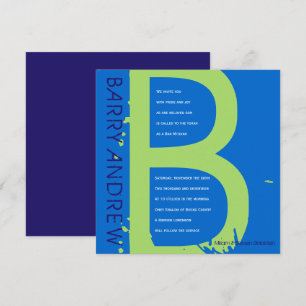 B COLLECTION INITIALE Barre Bat mitzvah Invitation