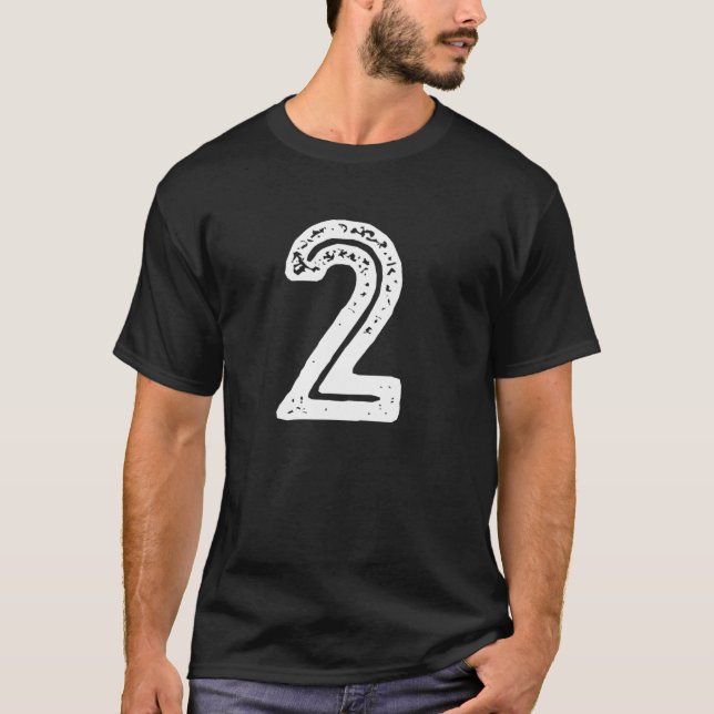 B Day Number 2 Monogram Rust Font Initial Alphabet T-Shirt (Front)