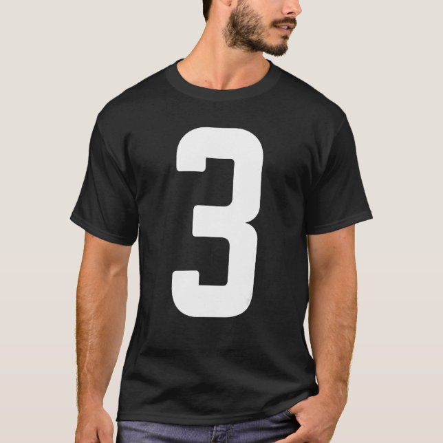 B Day Number 3 Monogram Norwester Font Initial Alp T-Shirt (Front)