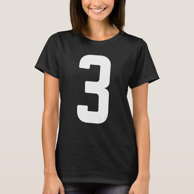 B Day Number 3 Monogram Norwester Font Initial Alp T-Shirt (Front)