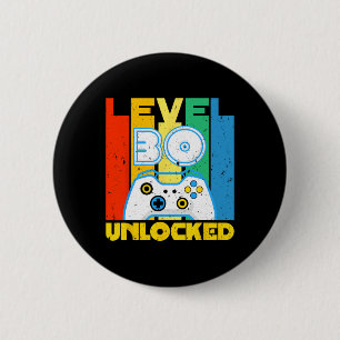B-day Video Player Level 30 Unlocked Retro Gamer  2 Inch Round Button