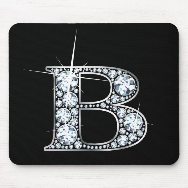 "B" Diamond Bling Mousepad (Front)