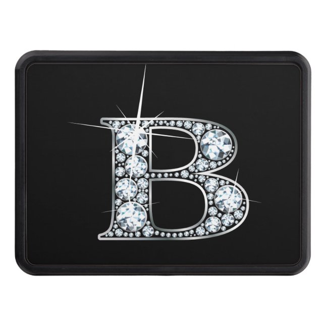 B "Diamond Bling" Trailer Hitch Cover (Front)